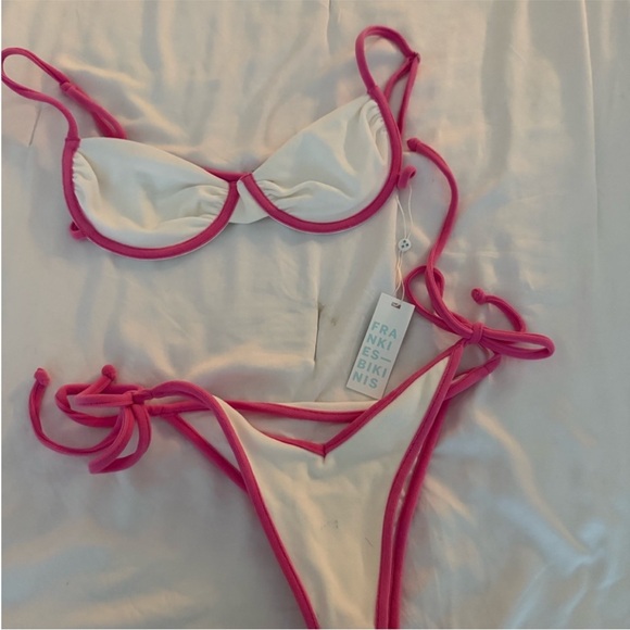Frankie's Bikinis Other - Frankie's Bikinis White and Pink Bikini